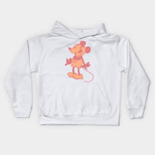 Steamboat Willie Cartoon Mouse Peach Fuzz Pantone Color of the Year 2024 Kids Hoodie